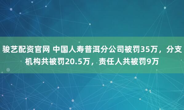 骏艺配资官网 中国人寿普洱分公司被罚35万,分支机构共被罚20.5万,责任人共被罚9万