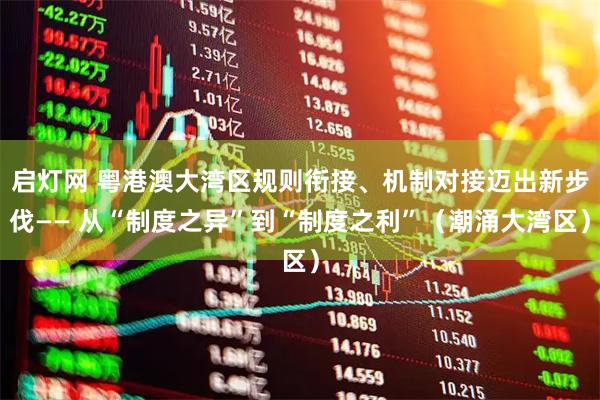 启灯网 粤港澳大湾区规则衔接、机制对接迈出新步伐—— 从“制度之异”到“制度之利”（潮涌大湾区）